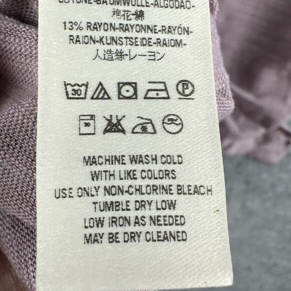 We The Free People Sundance Slub Tee Womens S Lilac Distressed Boho VNeck NEW - Picture 4 of 15